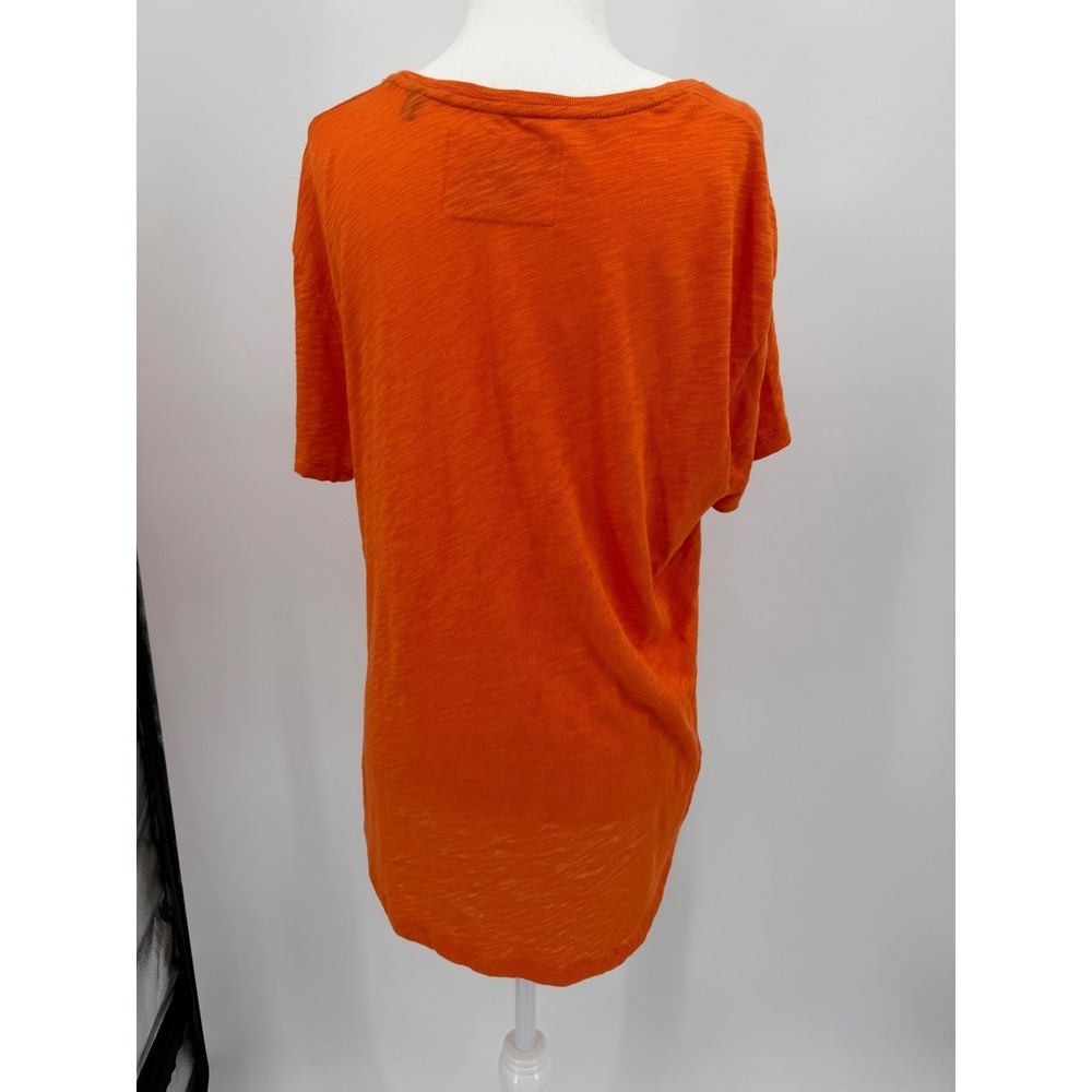 ATM Anthony Thomas Melillo Orange Slub Jersey V-Neck T-Shirt XS oversized - Picture 3 of 10